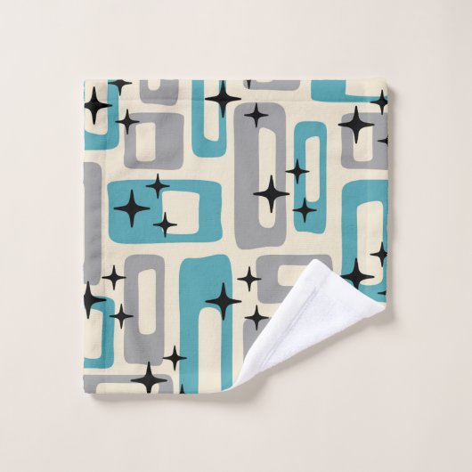 Motif Abstrait moderne rétro du milieu du siècle (Gant de toilette)