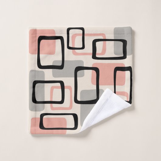 Motif Abstrait moderne rétro du milieu du siècle (Gant de toilette)