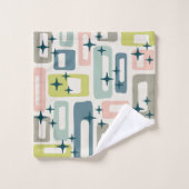 Motif Abstrait moderne rétro du milieu du siècle (Gant de toilette)