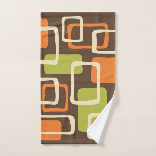 Motif Abstrait moderne rétro du milieu du siècle (Serviette à main)