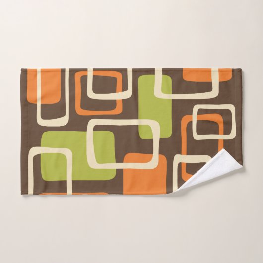 Motif Abstrait moderne rétro du milieu du siècle (Serviette à main)