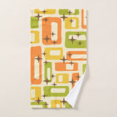Motif Abstrait moderne rétro du milieu du siècle (Serviette à main)