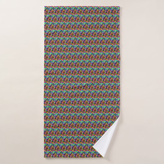 Motif Abstrait multicolore (Serviette de bain)
