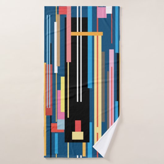 motif abstrait multicolore clair de rayures (Serviette de bain)