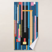 motif abstrait multicolore clair de rayures (Serviette de bain)