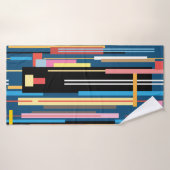 motif abstrait multicolore clair de rayures (Serviette de bain)