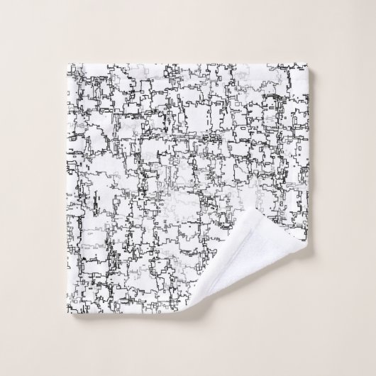 Motif Abstrait noir et blanc (Gant de toilette)