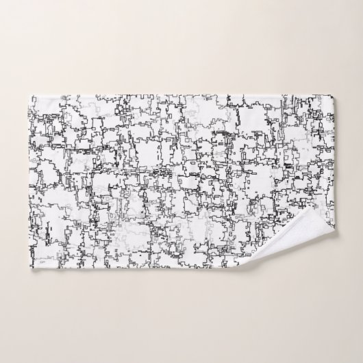 Motif Abstrait noir et blanc (Serviette à main)