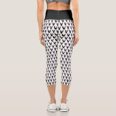 Motif Abstrait noir et blanc Capri Leggings (Verso)