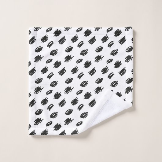 Motif Abstrait noir et blanc moderne (Gant de toilette)