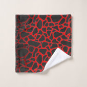 MOTIF ABSTRAIT NOIR ROUGE (Gant de toilette)