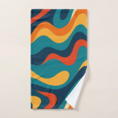 Motif Abstrait Ondulé Rétro Moderne (Serviette à main)
