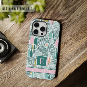 Motif Abstrait Personnalisé Blanc Turquoise Vert R