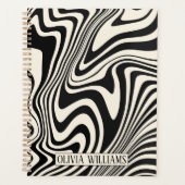 Motif Abstrait Retro Black Swirl (Devant)