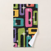 Motif abstrait rétro MCM de l'ère atomique (Serviette à main)