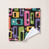 Motif abstrait rétro MCM de l'ère atomique (Gant de toilette)