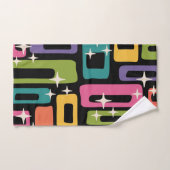 Motif abstrait rétro MCM de l'ère atomique (Serviette à main)
