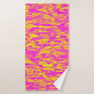 Motif Abstrait rose jaune orange