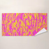 Motif Abstrait rose jaune orange (Serviette de bain)