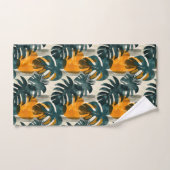 Motif abstrait simple avec feuilles de monstera, f (Serviette à main)