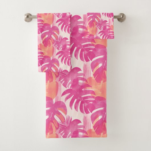 Motif abstrait simple avec feuilles de monstera, f (En situation)