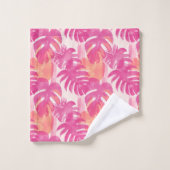 Motif abstrait simple avec feuilles de monstera, f (Gant de toilette)