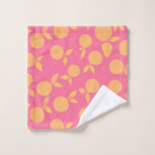 motif Abstrait tangerine rose et jaune (Gant de toilette)