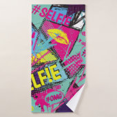 motif Abstrait transparent avec bande dessinée Pop (Serviette de bain)