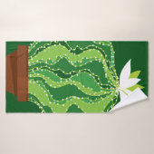 motif Abstrait vert cactus transparent (Serviette de bain)