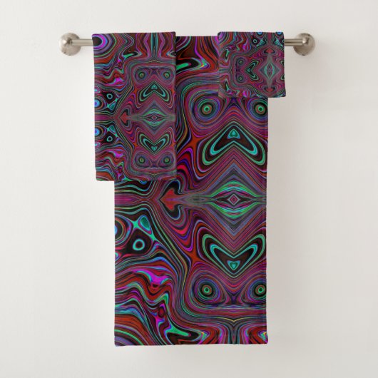 Motif Abstrait Vert Mousse de Mer et Magenta Tripa (En situation)