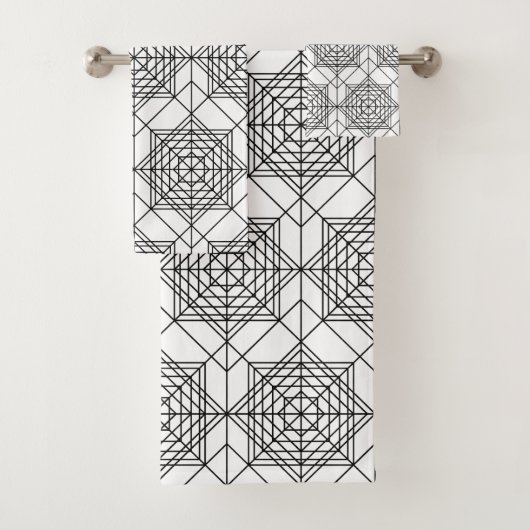 Motif Abstrait vintage noir et blanc (En situation)