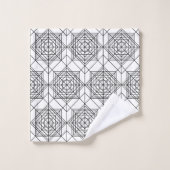 Motif Abstrait vintage noir et blanc (Gant de toilette)