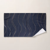 Motif Abstrait Wavy Blue Gold Lines (Serviette à main)