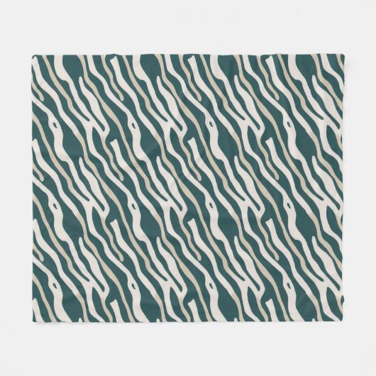 Motif Abstrait Wavy Lines - couverture Sherpa (Devant (Horizontal))