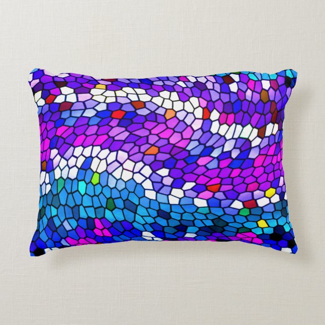 Motif Accent Coussin en mosaïque rose violet (Devant)