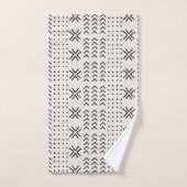 Motif africain de la nappe blanche noire moderne (Serviette à main)