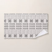 Motif africain de la nappe blanche noire moderne (Serviette à main)