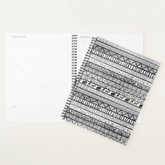 Motif africain tribal noir blanc (Devant avec enveloppe)