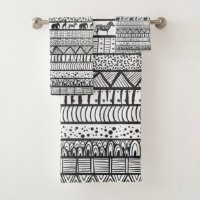 Motif africain tribal noir blanc