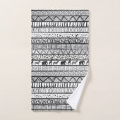 Motif africain tribal noir blanc (Serviette à main)