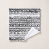 Motif africain tribal noir blanc (Gant de toilette)