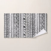 Motif africain tribal noir blanc (Serviette à main)