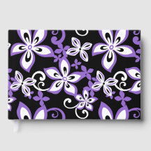 MOTIF ALOHA HAWAII EN NOIR ET POURPLE