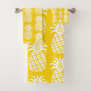Motif ananas jaune et blanc