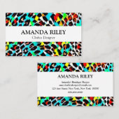 Motif animal coloré Imprimer Carte de visite (Devant / Derrière)