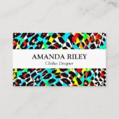 Motif animal coloré Imprimer Carte de visite (Devant)