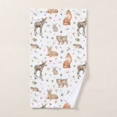 Motif animal de bois mou (Serviette à main)