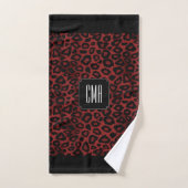 Motif animal de léopard de mer rouge foncé (Serviette à main)
