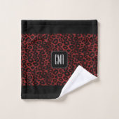 Motif animal de léopard de mer rouge foncé (Gant de toilette)