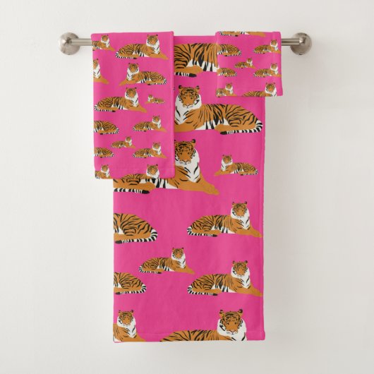 Motif animal du tigre de la jungle rose orange (En situation)